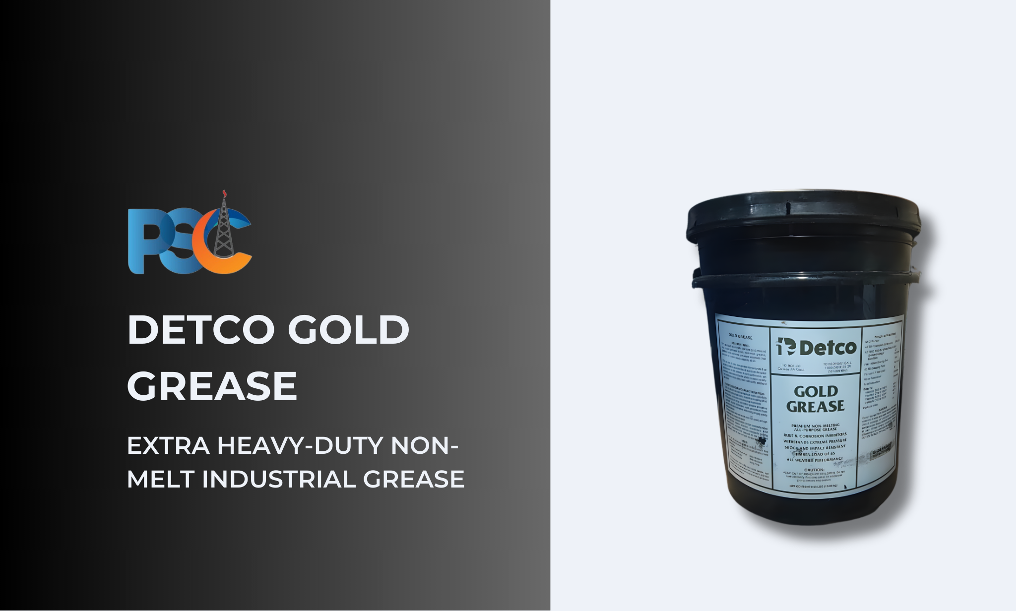 PSC Detco Gold Grease Extra Heavy-Duty Non-Melt Industrial Grease - Specialty Lubricant
