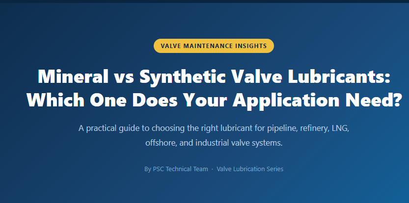 Valve Lubricants Explained: Mineral vs Synthetic Lubricants for Industrial Valve Maintenance